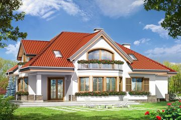  Projekt domu Maja 4 (WAH1245) - projekt domu parterowego z poddaszem - Zdjęcie 2