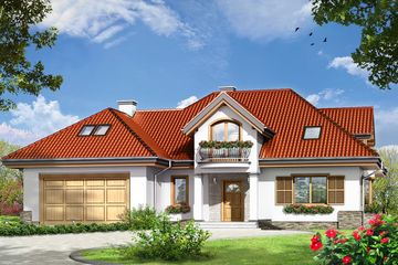  Projekt domu Maja 4 (WAH1245) - projekt domu parterowego z poddaszem - Zdjęcie 1