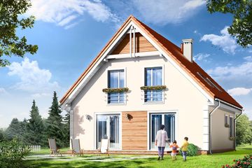  Projekt domu Małgosia (WAH1247) - projekt domu parterowego z poddaszem - Zdjęcie 2