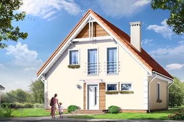 Projekt domu Małgosia (WAH1247) - projekt domu parterowego z poddaszem - Zdjęcie 1