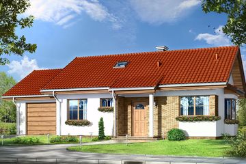  Projekt domu Perełka 2 (WAH1252) - projekt domu parterowego - Zdjęcie 1