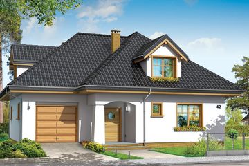  Projekt domu Prymus (WAH1253) - projekt domu parterowego z poddaszem - Zdjęcie 1