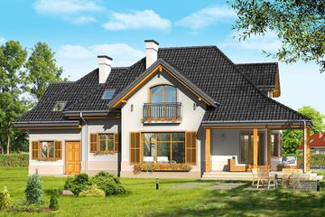  Projekt domu Rubin 3 (WAH1256) - projekt domu parterowego z poddaszem - Zdjęcie 2