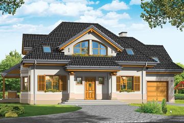  Projekt domu Rubin 3 (WAH1256) - projekt domu parterowego z poddaszem - Zdjęcie 1