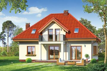  Projekt domu Stokrotka (WAH1257) - projekt domu parterowego z poddaszem - Zdjęcie 2