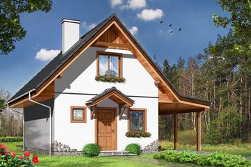  Projekt domu Szarejka (WAH1258) - projekt domu parterowego z poddaszem - Zdjęcie 2