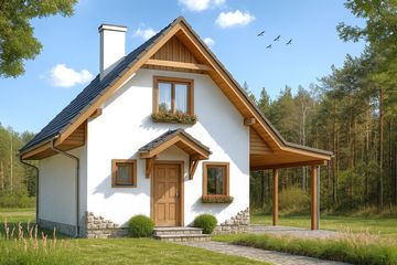  Projekt domu Szarejka (WAH1258) - projekt domu parterowego z poddaszem - Zdjęcie 2