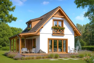  Projekt domu Szarejka (WAH1258) - projekt domu parterowego z poddaszem - Zdjęcie 1