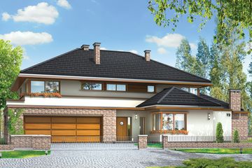  Projekt domu Willa z basenem (WAH1265) - projekt domu z pełnym piętrem - Zdjęcie 1