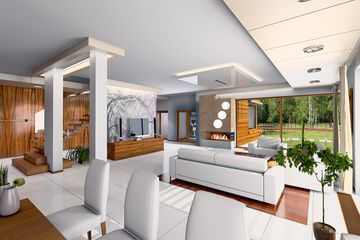  Projekt domu Willa z basenem (WAH1265) - projekt domu z pełnym piętrem - Zdjęcie 5