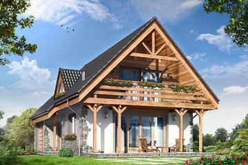  Projekt domu Wisełka (WAH1266) - projekt domu parterowego z poddaszem - Zdjęcie 2