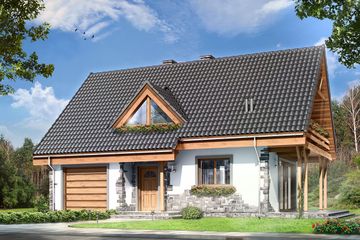  Projekt domu Wisełka (WAH1266) - projekt domu parterowego z poddaszem - Zdjęcie 1