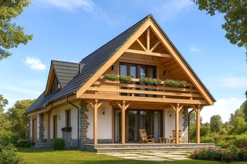  Projekt domu Wisełka (WAH1266) - projekt domu parterowego z poddaszem - Zdjęcie 1