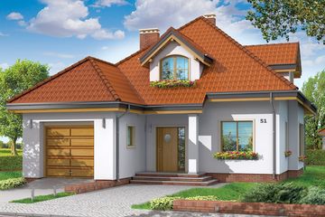  Projekt domu Zuzia (WAH1268) - projekt domu parterowego z poddaszem - Zdjęcie 1