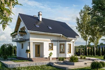  Projekt domu Calineczka Mini (1212) (KRD2166) - projekt domu parterowego z poddaszem - Zdjęcie 1