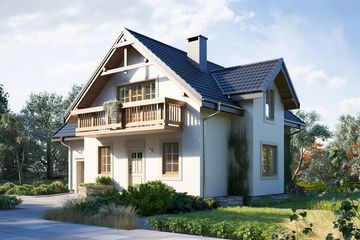 Projekt domu Koliba Grota (1222) - parterowy z poddaszem dom o powierzchni 123,60 m², dach dwuspadowy - ujęcie 2