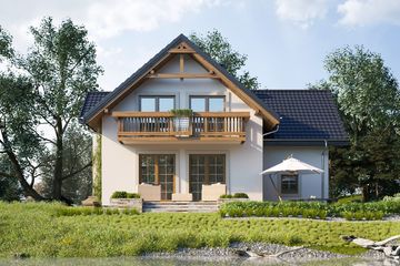 Projekt domu Koliba Grota (1222) - parterowy z poddaszem dom o powierzchni 123,60 m², dach dwuspadowy - ujęcie 5