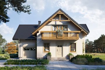 Projekt domu Koliba Grota (1222) - parterowy z poddaszem dom o powierzchni 123,60 m², dach dwuspadowy - ujęcie 6