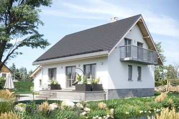 Projekt domu Krab Alfa (1208) - parterowy z poddaszem dom o powierzchni 116,70 m², dach dwuspadowy - ujęcie 3
