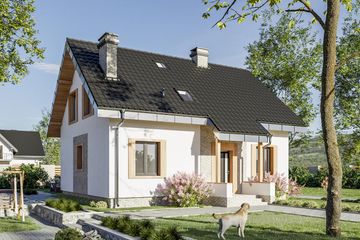  Projekt domu Kuklik (1215) (KRD2174) - projekt domu parterowego z poddaszem - Zdjęcie 1