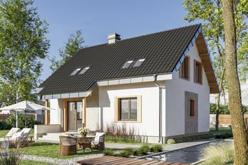  Projekt domu Kuklik (1215) (KRD2174) - projekt domu parterowego z poddaszem - Zdjęcie 3