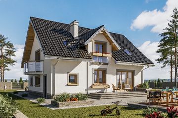  Projekt domu Zoja Neo (1214) (KRD2184) - projekt domu parterowego z poddaszem - Zdjęcie 2