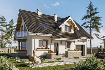 Projekt domu Zoja Neo (1214) (KRD2184) - projekt domu parterowego z poddaszem - Zdjęcie 1