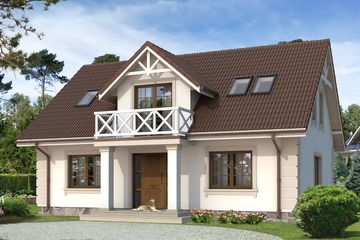  Projekt domu Dudek 2 dr-T (BSA1614) - projekt domu parterowego z poddaszem - Zdjęcie 1