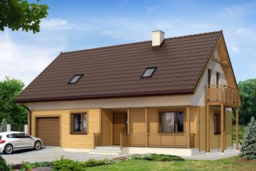  Projekt domu Wiśnia dr-ST (BSA1654) - projekt domu parterowego z poddaszem - Zdjęcie 1