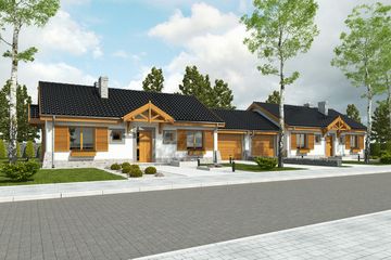  Projekt domu Małgosia z garażem 1-st. bliźniak [A-BL] (WRF1392) - projekt domu parterowego - Zdjęcie 1