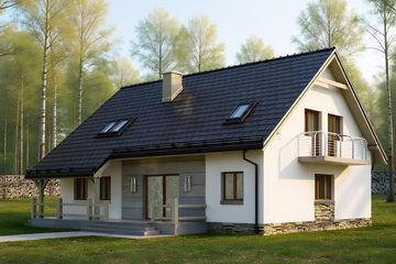  Projekt domu HG-C3G (KRM1057) - projekt domu parterowego z poddaszem - Zdjęcie 2