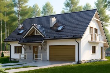  Projekt domu HG-C3G (KRM1057) - projekt domu parterowego z poddaszem - Zdjęcie 1