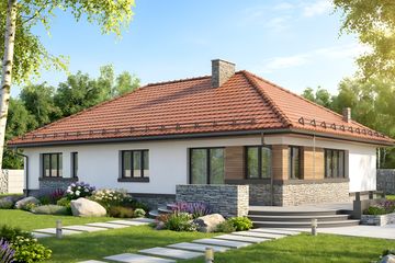 Projekt domu HG-D2B - parterowy dom o powierzchni 99,20 m², dach kopertowy - ujęcie 2