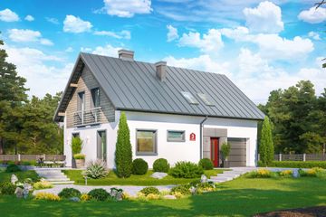  Projekt domu przy Głogowej 3 (KRK1218) - projekt domu parterowego z poddaszem - Zdjęcie 1