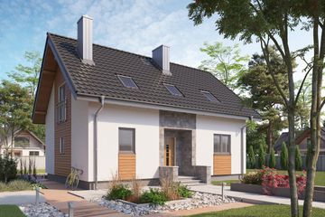  Projekt domu Berta (1225) (KRD2185) - projekt domu parterowego z poddaszem - Zdjęcie 1