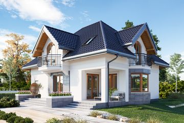 Projekt domu Opus (1233) - parterowy z poddaszem dom o powierzchni 138,50 m², dach kopertowy - ujęcie 3