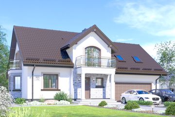  Projekt domu APS 161 + 2G (LUA1251) - projekt domu parterowego z poddaszem - Zdjęcie 1