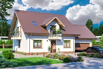  Projekt domu Ares III (WOE1019) - projekt domu parterowego z poddaszem - Zdjęcie 1