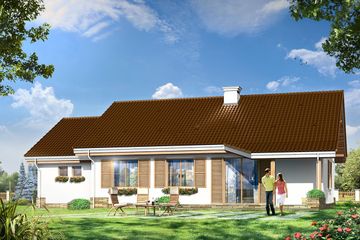  Projekt domu Niezapominajka z garażem (WAH1272) - projekt domu parterowego - Zdjęcie 2