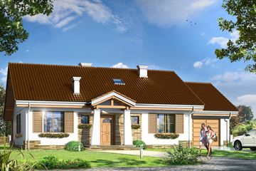  Projekt domu Niezapominajka z garażem (WAH1272) - projekt domu parterowego - Zdjęcie 1