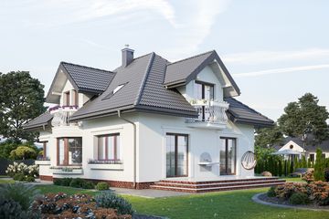 Projekt domu Hortensja Polo (1250) - parterowy z poddaszem dom o powierzchni 134,40 m², dach kopertowy - ujęcie 2