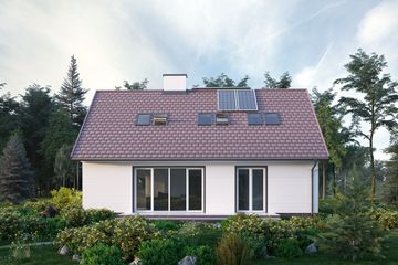  Projekt domu Kokosz Eko (907) (KRD2230) - projekt domu parterowego z poddaszem - Zdjęcie 2