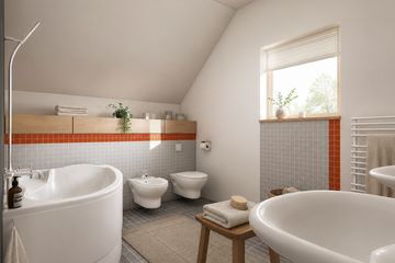Projekt domu Mlecz (495) - parterowy z poddaszem dom o powierzchni 116,80 m², dach dwuspadowy - ujęcie 6