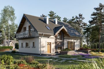  Projekt domu Skarbek Mini (1246) (KRD2266) - projekt domu parterowego z poddaszem - Zdjęcie 2