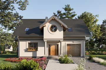  Projekt domu Skarbek Mini (1246) (KRD2266) - projekt domu parterowego z poddaszem - Zdjęcie 1