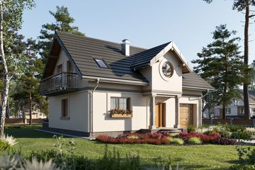  Projekt domu Skarbek Mini (1246) (KRD2266) - projekt domu parterowego z poddaszem - Zdjęcie 3