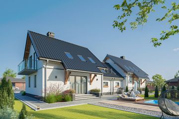  Projekt domu Smyk-2 Duo (879) (KRD2268) - projekt domu parterowego z poddaszem - Zdjęcie 2