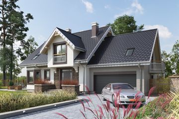  Projekt domu Turkus (1254) (KRD2276) - projekt domu parterowego z poddaszem - Zdjęcie 2