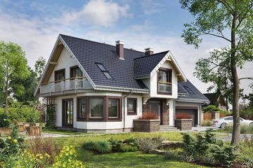  Projekt domu Turkus (1254) (KRD2276) - projekt domu parterowego z poddaszem - Zdjęcie 1