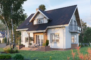 Projekt domu Zofia Prima (1245) - parterowy z poddaszem dom o powierzchni 105,60 m², dach dwuspadowy - ujęcie 2